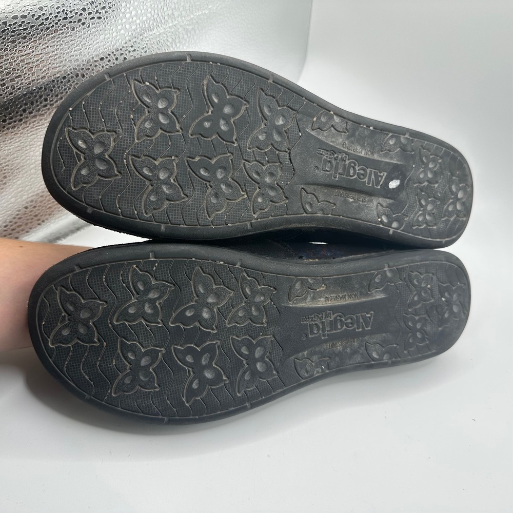 Alegria Womens Slip On Loafers Iridescent Black Shimmer Comfort Shoes Size 40 - Picture 3 of 4